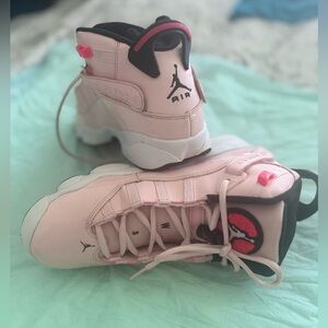 Jordan Pink and Black Athletic Shoes
